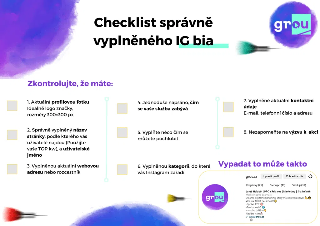 Checklist pro nastavení našeho Instagramového BIA | grou.cz