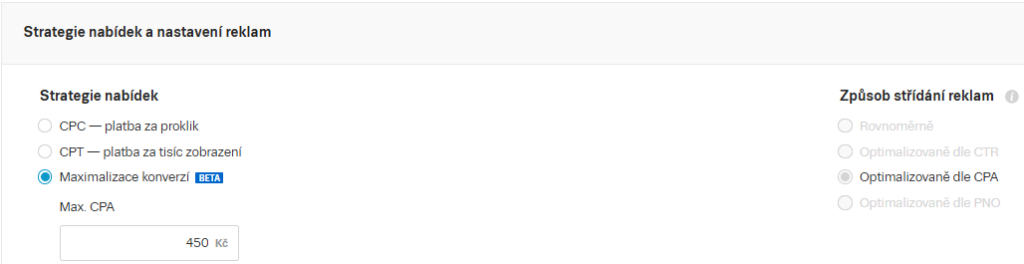 Sklik maximalizace konverzí